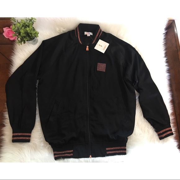 LuLaRoe Other - LuLaRoe Black Unisex Varsity Bomber Jacket Size S